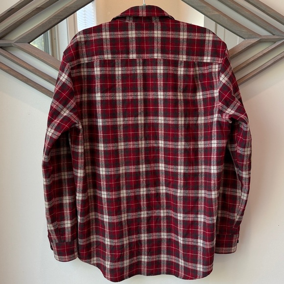 Pendleton Wool Trail Plaid Shirt Men's medium Flannel Button Up Elbow Patches - Picture 2 of 10